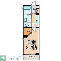 コンフォーザ 1Kの間取図画像