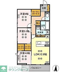 ローテ ベルク 3LDKの間取図画像