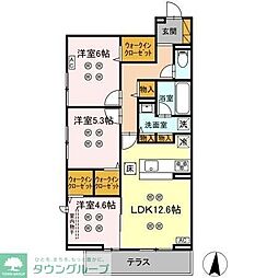 ローテ ベルク 3LDKの間取図画像