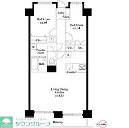 サングレース豊四季 2LDKの間取図画像