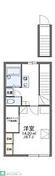 レオパレストリアノン 1Kの間取図画像
