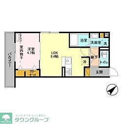 ブラウ天王台 1LDKの間取図画像