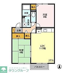 グリーンシャトルA 2LDKの間取図画像