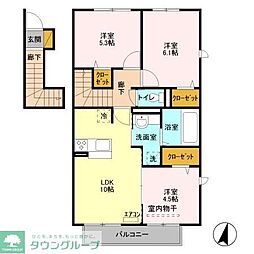 サントビーレジデンス1 3LDKの間取図画像