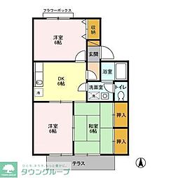 インペリアルヒルズ 3DKの間取図画像