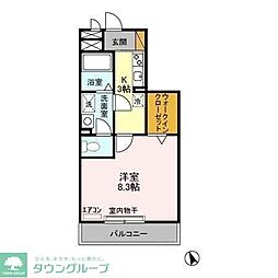 コンフォール.K 1Kの間取図画像