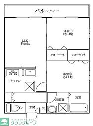 センチュリーオークB棟 2LDKの間取図画像