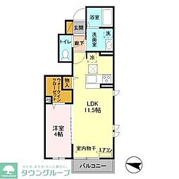 K.エスポワール 1LDKの間取図画像