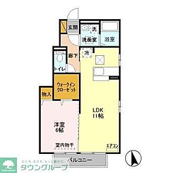 メゾンベール 1LDKの間取図画像