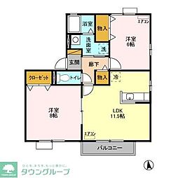 ウィンドワードA 2LDKの間取図画像