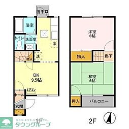 アムール中村 2DKの間取図画像