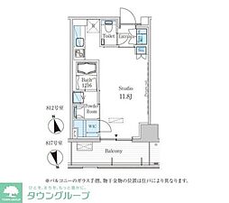 パークアクシス柏の葉 ワンルームの間取図画像