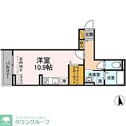 リサーナ ワンルームの間取図画像