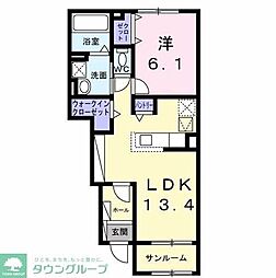 レスポワール B 1LDKの間取図画像