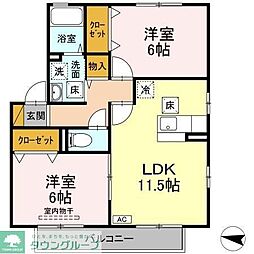 ウィルビューD 2LDKの間取図画像