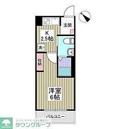 ラフィネ 1Kの間取図画像