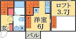 ハーモニーテラス今谷上町 ワンルームの間取図画像