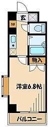 小田急小田原線 鶴川駅 徒歩2分の賃貸マンション 2階1Kの間取り