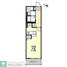 川崎市宮前区宮前平1丁目アパート ワンルームの間取図画像