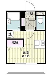 GetBack ワンルームの間取図画像
