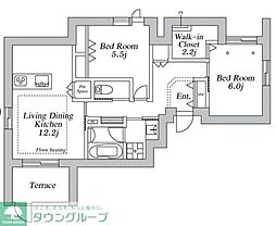 川崎市多摩区登戸マンション 2LDKの間取図画像