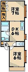 メゾン・カルテット 2DKの間取図画像