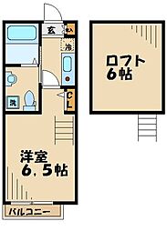 マ・ピエス枡形 1Kの間取図画像