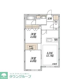 (仮称)中野島メゾン 2LDKの間取図画像