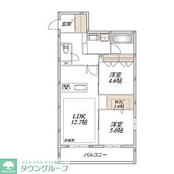 (仮称)中野島メゾン 2LDKの間取図画像