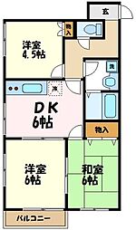 ヘーベルメゾン北浦 3DKの間取図画像