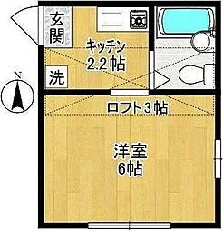 アゼリアガーデンズ生田 1Kの間取図画像