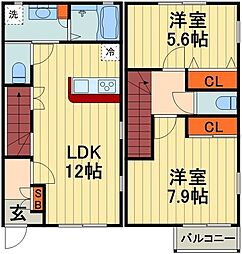 メゾン・ド・フジ 2LDKの間取り