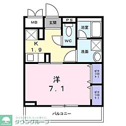JR埼京線 戸田公園駅 徒歩15分の賃貸アパート 3階1Kの間取り