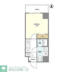 ドゥーエ蕨 10階1Kの間取り