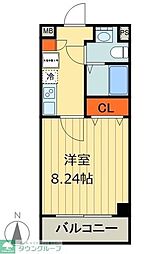 ユリカロゼAZEST川口 2階1Kの間取り