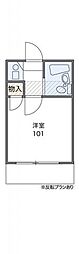 レオパレスホワイトアイランド 1Kの間取図画像