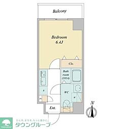 ドゥーエ蕨 5階1Kの間取り