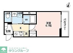 ルリアズール南与野(ルリアズールミナミヨノ) 1階1Kの間取り