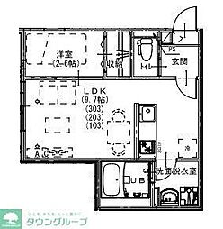 KEIAI RESIDENCE 蒲生 3階1LDKの間取り