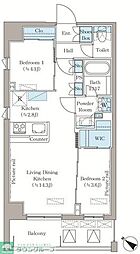 さいたま市南区南本町1丁目マンション 2LDKの間取図画像