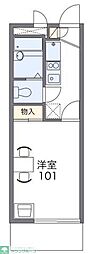 レオパレスツインハイツA 1Kの間取図画像