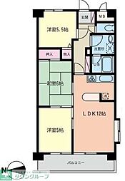 シェリール北原台 3LDKの間取図画像