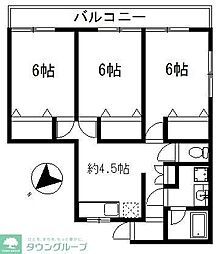 パークハウス中町 3DKの間取図画像