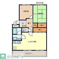 メナージュ東川口 2LDKの間取図画像
