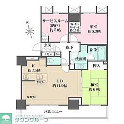 ソルクレスト川口ザタワー 2SLDKの間取図画像
