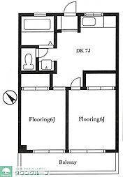 高橋マンション 2DKの間取図画像