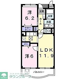 トゥジュール・ヴェール 2LDKの間取図画像