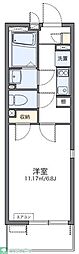 レオネクストカサミラ2 1Kの間取図画像