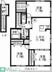 ホワイトバード 3LDKの間取図画像