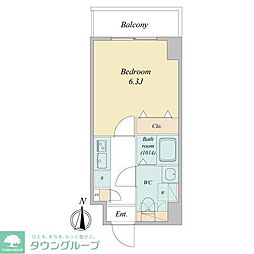 アルファコート蕨6 1Kの間取図画像